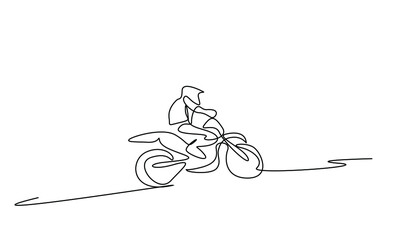 a safe motorist with a helmet drives a motorbike