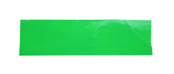 Piece of green adhesive tape isolated on white, top view
