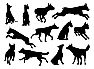 Dog Silhouettes Animal Set