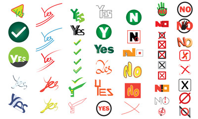 yes and no symbol or logo design