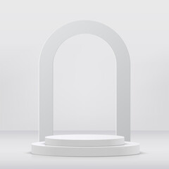 Abstract background with white podium for presentation. Vector