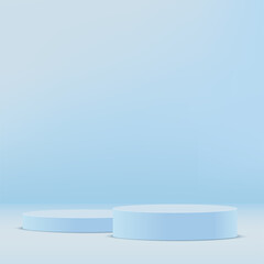 Abstract background with blue podium for presentation. Vector