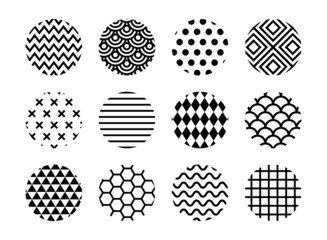 Memphis style and geometric abstract pattern collection. Eps10 vector