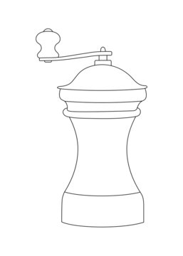 Spice grinder single element sketch illustration.