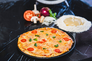 pizza with mushrooms