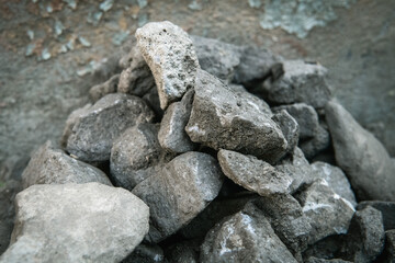 a pile of stones on the ground