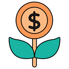 A perfect design icon of dollar plant