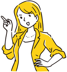 自信をもって案内するビジネスウーマン