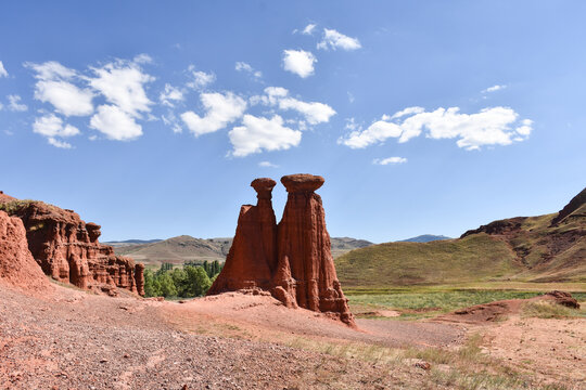 narman red fairy chimney in turkey erzurum
