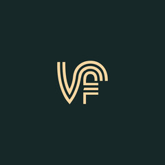 Initial letter VF minimal vector icon