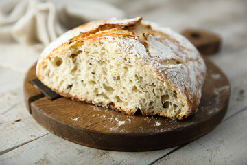Healthy artisan bread on a table