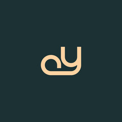 Abstract AY or YA alphabet icon logo design