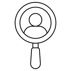 Avatar under magnifying glass, concept of headhunting
