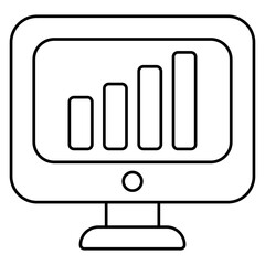 A premium download icon of online data analytics
