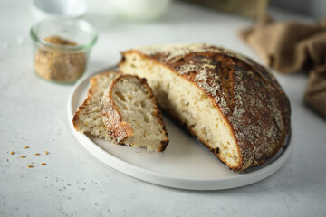 Healthy artisan bread on a table