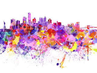 New york skyline in watercolor-poster