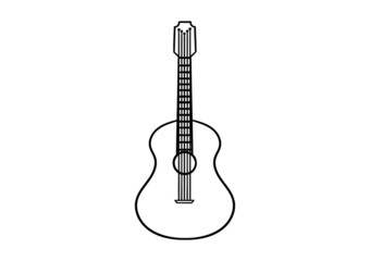 Obraz na płótnie Canvas hand drawn guitar illustration on a white background
