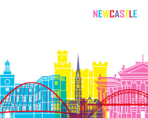 Newcastle skyline in watercolor-poster 