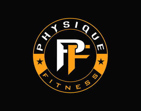 PF letter circle logo concept. Vector illustration, EPS10.