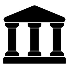 A flat design icon of court building