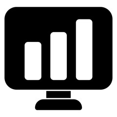 A premium download icon of online data analytics