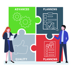 APQP - Advanced Product Quality Planning acronym. business concept background. vector illustration concept with keywords and icons. lettering illustration with icons for web banner, flyer, landing pag