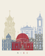 Nice skyline in watercolor-poster