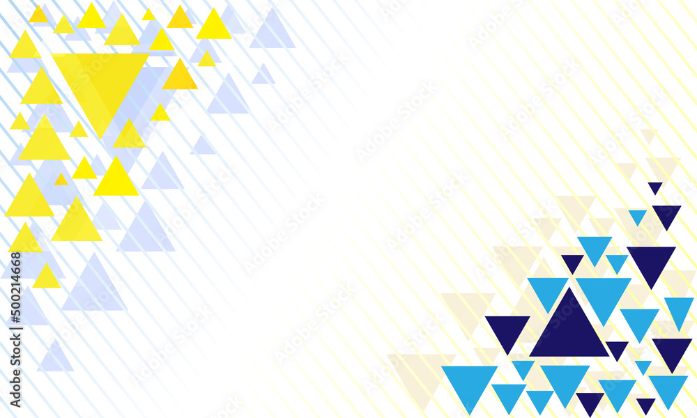 Aufkleber Abstract background with blue and yellow triangles in corner.