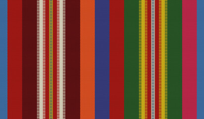 Blanket stripes seamless vector pattern. Background for Cinco de Mayo party decor or ethnic mexican fabric pattern with colorful stripes.