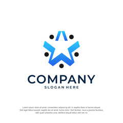 star logo with shaded concept premium vector