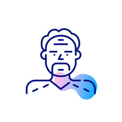 Older man in a sweater. Pixel perfect, editable stroke line art icon