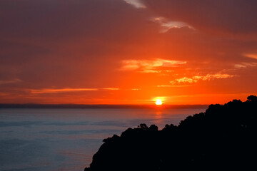 sunset over the sea