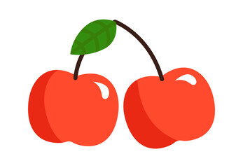 Cherry fruit. Healthy Food. Vector illustration