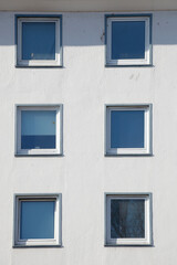 Fensterfront, Modernes, weisses  Wohngebäude, Findorff, Bremen, Deutschland, Europa