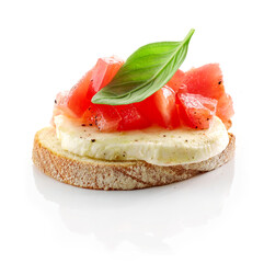 bruschetta with tomato and buffalo mozzarella