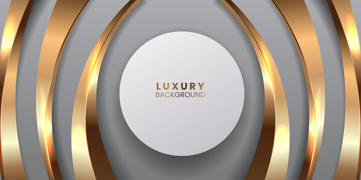 3d Abstract Luxury Elegant White Background For Award Presentation With Golden Accents