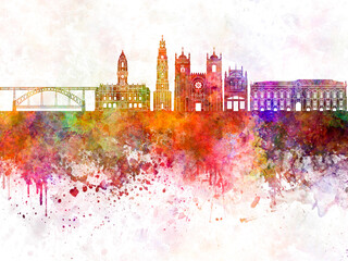 Obraz premium porto V2 skyline in watercolor background