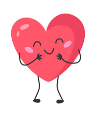 Happy Cartoon Heart. Vector illustration