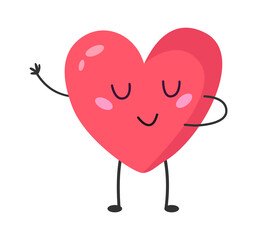 Smiling Cartoon Heart. Vector illustration