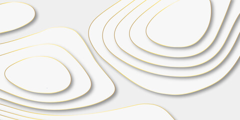 Luxury paper cut background, Abstract decoration, white pattern, halftone gradients, 3d Vector illustration, topographic canyon map light relief texture. White background wave paper art design.