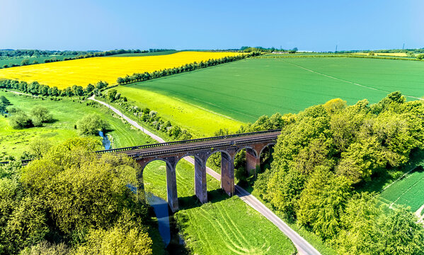 Drone shot of Eynsford Viaduct, Kent