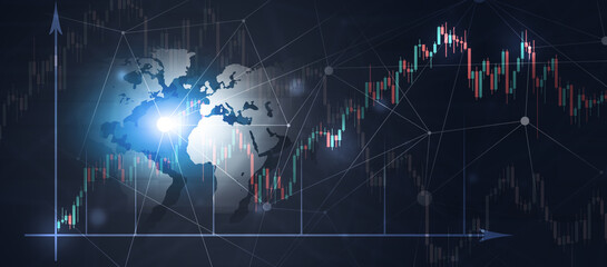 finance market trading graph