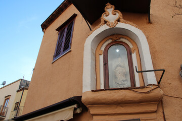 outdoor altar in castelbuono in sicily in italy 