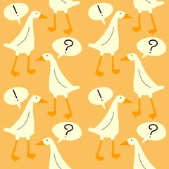 Animals seamless geese pattern for fabrics and packaging and gifts and cards and kids and wrapping paper