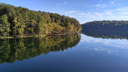 Fototapeta na wymiar Lake with Trees reflecting in the water
