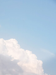White cloudy in the blue sky natural background, copy space for write text