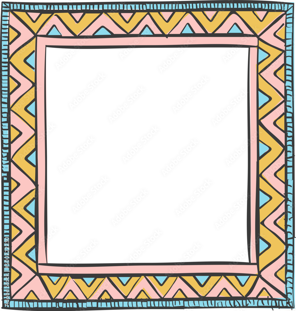 Wall mural doodle square frame