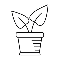 Plant pot line icon, vector illustration.