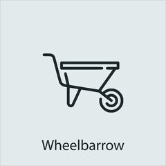 Fototapeta na wymiar wheelbarrow icon vector icon.Editable stroke.linear style sign for use web design and mobile apps,logo.Symbol illustration.Pixel vector graphics - Vector