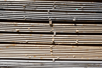 Rough sawn boards, stacked